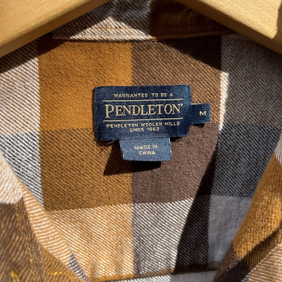 Pendleton Cotton Flannel Plaid Shirt Neutral Women’s Size M - Picture 2 of 16